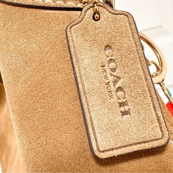 Coach Brooklyn 28 Shoulder Bag Suede Cedar Brown Leather NWOT - Picture 8 of 10